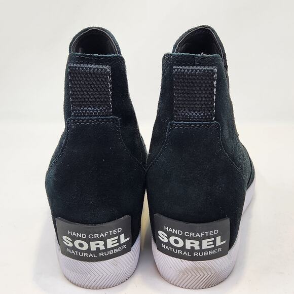 Sorel Out N About Slip On Wedge Bootie Size 9 Black Waterproof Suede Ankle Boots - Picture 6 of 8